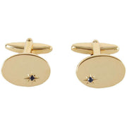 David Van Hagen Oval Sapphire Cufflinks - Gold/Blue