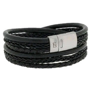 steel-barnett-bonacci-layered-multi-strand-leather-bracelet---black-35896328