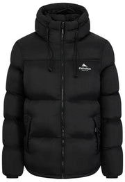 Helvetica Mountain Pioneers Middle Block Hooded Down Jacket - Black