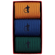 London Sock Company Merino Heroes 3-Pair Sock Box Set - Yellow/Blue/Green