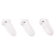 Lacoste Monochrome Sport 3 Pack Trainer Socks - White