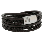 steel-barnett-bonacci-layered-multi-strand-leather-bracelet---brown-35896332