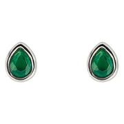 Beginnings May Semi-Precious Birthstone Earrings - Silver/Green