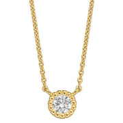 Beginnings Millegrain Edge Gemstone Necklace - Gold