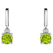 Beginnings Round Semi Precious Stud Earrings - Silver/Green