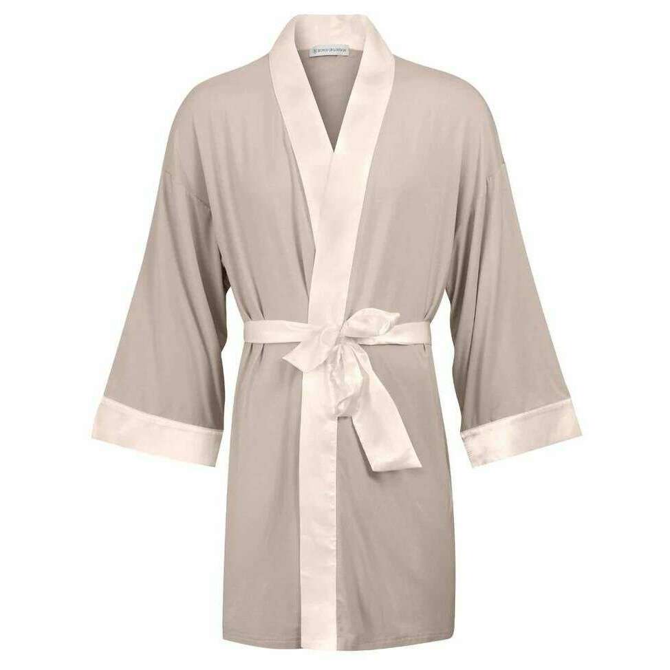 Bown of London Gaia Lightweight Short Dressing Gown - Nude Bown of London Gaia Lightweight Short Dressing Gown - Nude