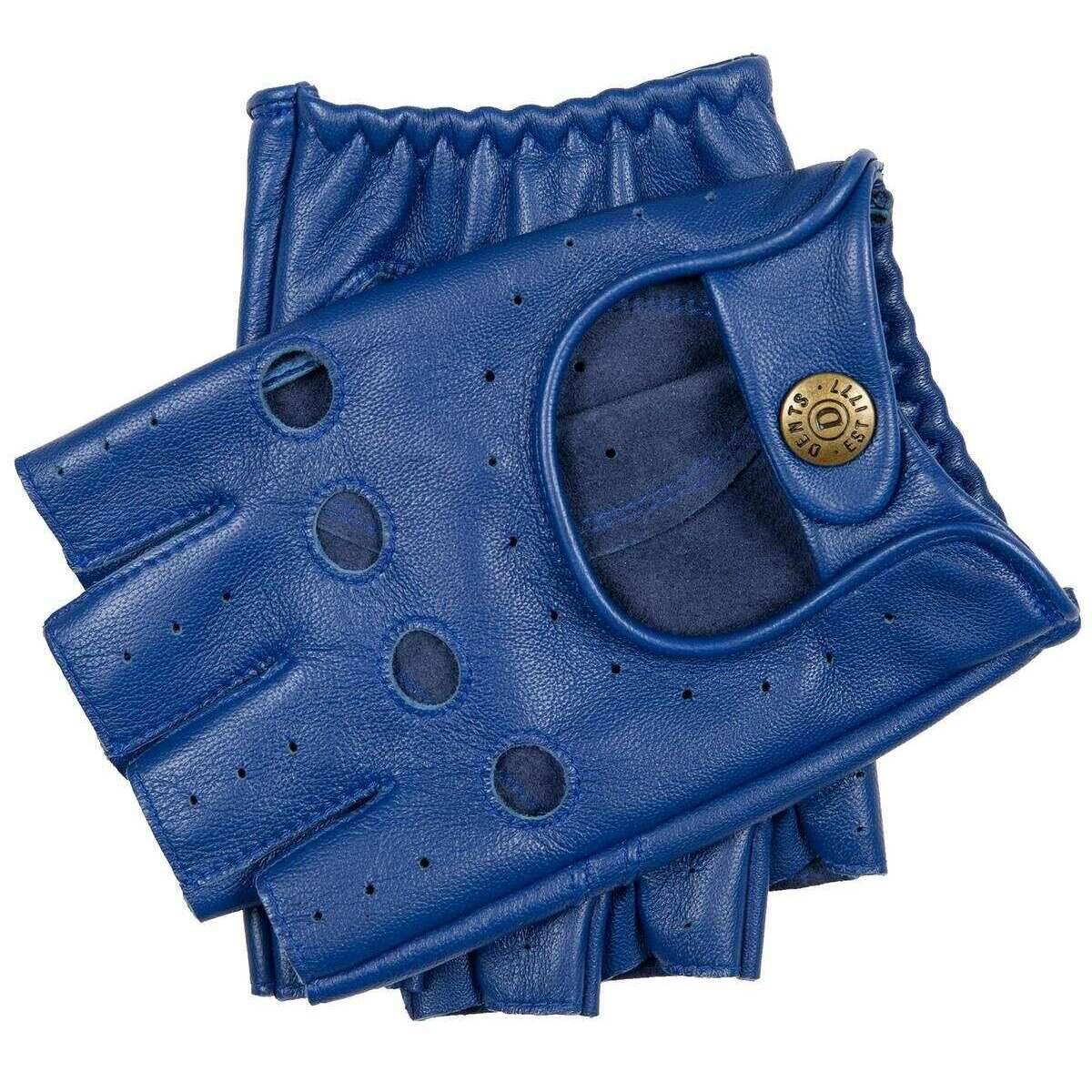 Dents Snetterton Fingerless Leather Driving Gloves - Royal Blue Dents Snetterton Fingerless Leather Driving Gloves - Royal Blue
