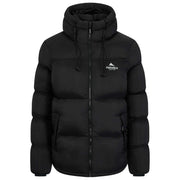 Helvetica Mountain Pioneers Middle Block Hooded Down Jacket - Black