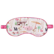 Jessica Russell Flint Flamingo Club Silk Eye Mask - Pink/White
