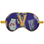 Jessica Russell Flint V for Vase Silk Eye Mask - Purple/Beige