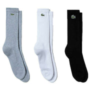 Lacoste Sports High Cut 3 Pack Socks - Grey/White/Black