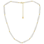 Pearls of the Orient Stick Pearl Bead Necklace - Gold/White