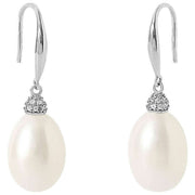 Pearls of the Orient Teardrop Pearl Earrings - White/Silver