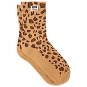 Roka Wimbledon Crew Socks - Savannah Leopard Sand Beige