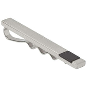 Simon Carter Onyx Brushed Tie Slide - Silver/Black
