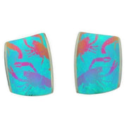 Ti2 Titanium Lobster Stud Earrings - Green