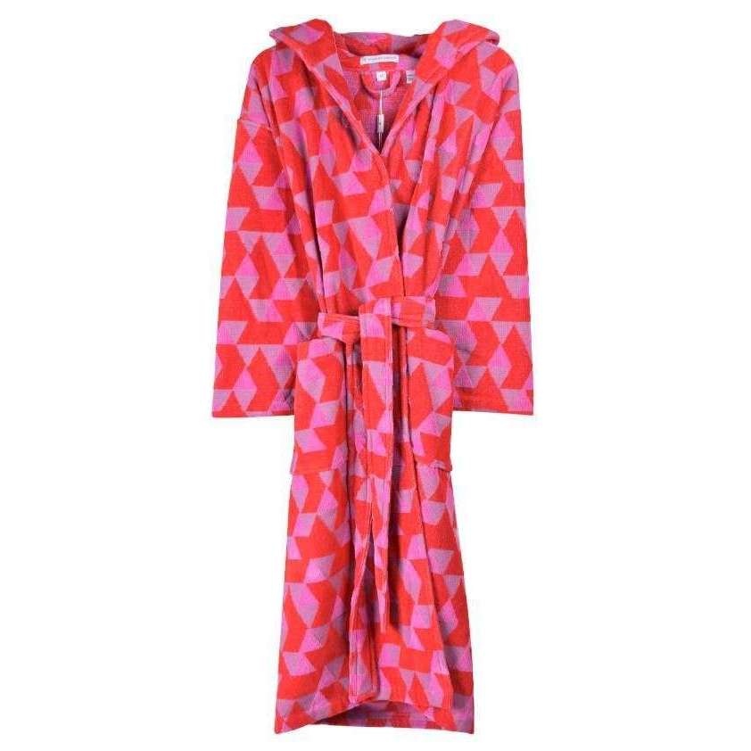 Bown of London Pink Diamond Hooded Dressing Gown - Red/Pink Bown of London Pink Diamond Hooded Dressing Gown - Red/Pink