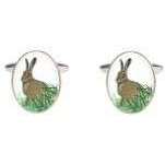 David Van Hagen Hare Image Cufflinks - Silver