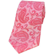 David Van Hagen Paisley Silk Tie - Fuchsia