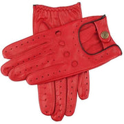 Dents Delta Hairsheep Leather Classic Driving Gloves - Berry/Black