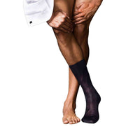 Falke No4 Pure Silk Midcalf Socks - Dark Navy