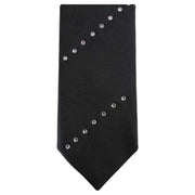 Knightsbridge Neckwear Diagonal Diamante Skinny Tie - Black/Silver