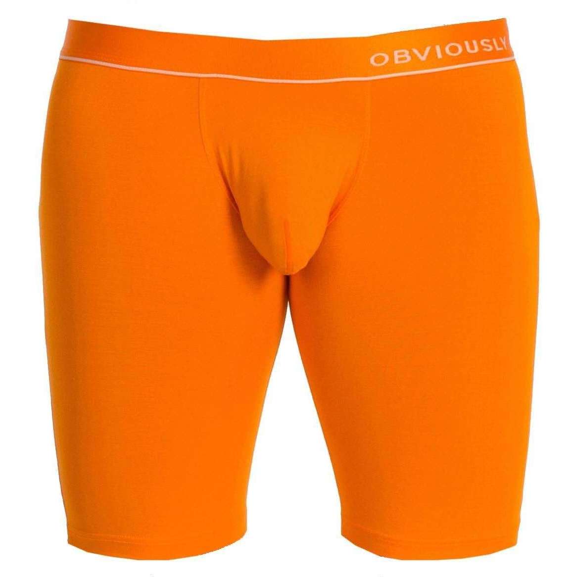 Mens Obviously PrimeMan AnatoMAX Boxer Brief 9inch Leg Orange – us
