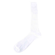 Pantherella Danvers Rib Over the Calf Cotton Lisle Socks - White