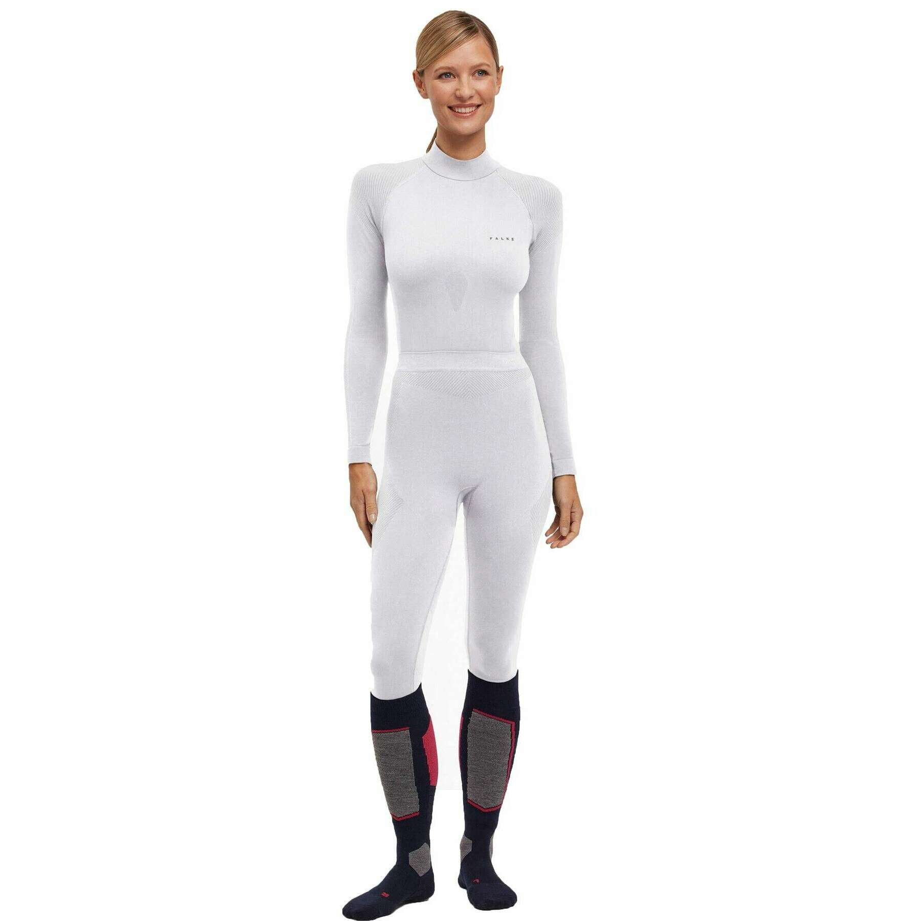 Falke Womens White Warm Long Tight Fit Tights KJ Beckett – us