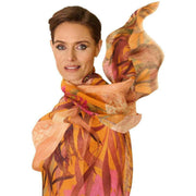 powder-oriental-crane-cotton-linen-scarf---orange-34428393