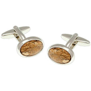 david-van-hagen-jasper-oval-cufflinks---beigesilver-34497207