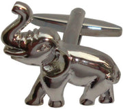 Bassin and Brown Elephant Cufflinks - Silver