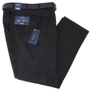 BRUHL Robert Lightweight Wool Mix Smart Trousers - Black