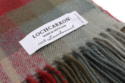 Locharron of Scotland Borders Auld Scotland Tartan Lambswool Blanket - Beige/Grey/Green