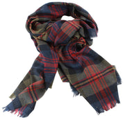 Locharron of Scotland Brock Logan Modern Luxury Scarf - Navy/Olive Green/Red