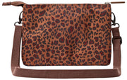 Roka Carnaby XL Recycled Canvas Crossbody Bag - Mini Leopard Brown