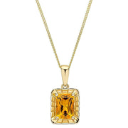 elements-gold-detailed-octagon-citrine-9ct-gold-pendant---goldorange-35460986