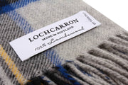 Locharron of Scotland Borders Stewart Dress Tartan Lambswool Blanket - Grey/Green/Red