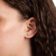Beginnings December Semi-Precious Birthstone Earrings - Silver/Blue
