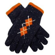 dents-argyle-marl-yarn-knitted-gloves---navypumpkin-orange-34478124