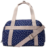 Roka Gatwick Small Recycled Canvas Duffle Bag - Navy Polka Dot