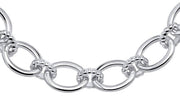 Beginnings Oval Textured Connection Link Bracelet - Silver