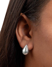 Beginnings Highly Polished Droplet Stud Earrings - Silver