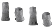 Falke Happy 2 Pack Sneaker Socks - Light Grey Mel