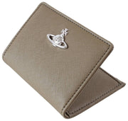 Vivienne Westwood Saffiano Slim Flap Card Holder Purse - Khaki
