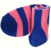 Bassin and Brown Striped Midcalf Socks - Royal Blue/Pink