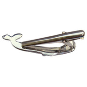 Bassin and Brown Whale Tie Bar - Silver