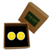 Bassin and Brown Lemon Fruit Cufflinks - Yellow