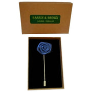 Bassin and Brown Rose Jacket Lapel Pin - Navy