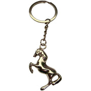 Bassin and Brown Horse Key Ring - Silver